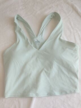 ALO Yoga Mint Green V-Neck Sports Bra Tank